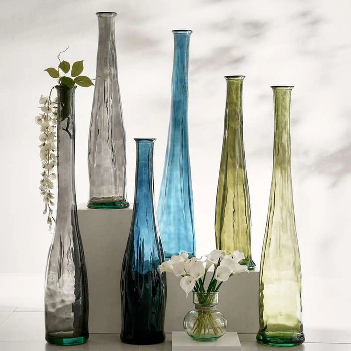 Everest Recycled Glass Vase 23X80Cm - Grey Pan Home
