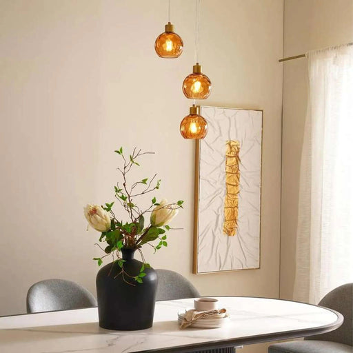 Everglow 3-Lights E-27 Pendant Lamp 25X120Cm - Gold Pan Home