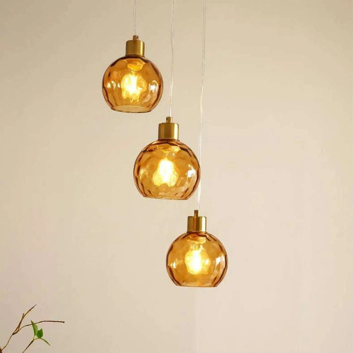 Everglow 3-Lights E-27 Pendant Lamp 25X120Cm - Gold Pan Home