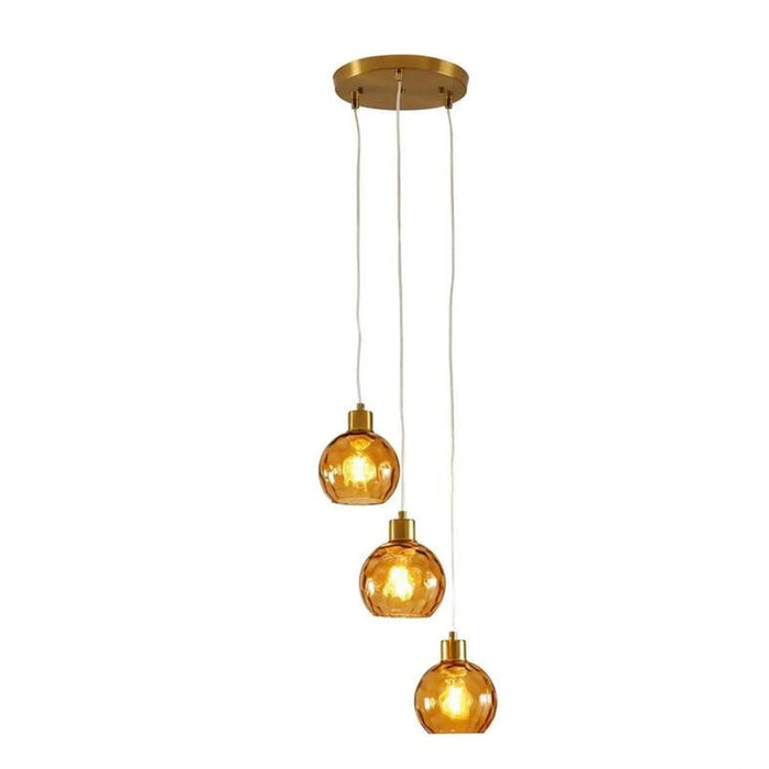 Everglow 3-Lights E-27 Pendant Lamp 25X120Cm - Gold Pan Home