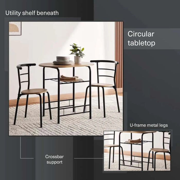 Everly 1+2 Dining Set - Natural Black