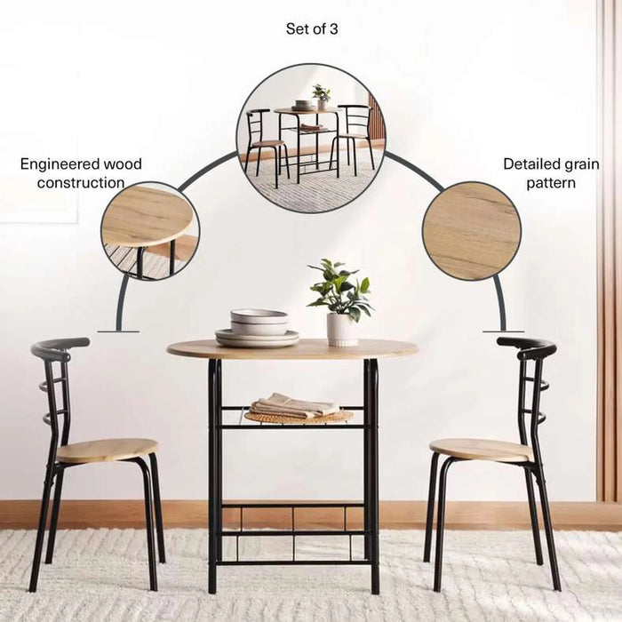 Everly 1+2 Dining Set - Natural Black