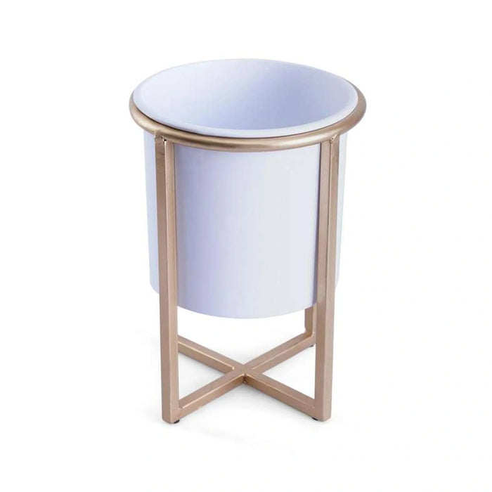 Everret Metal Planter White/Gold D15X25Cm Pan Home