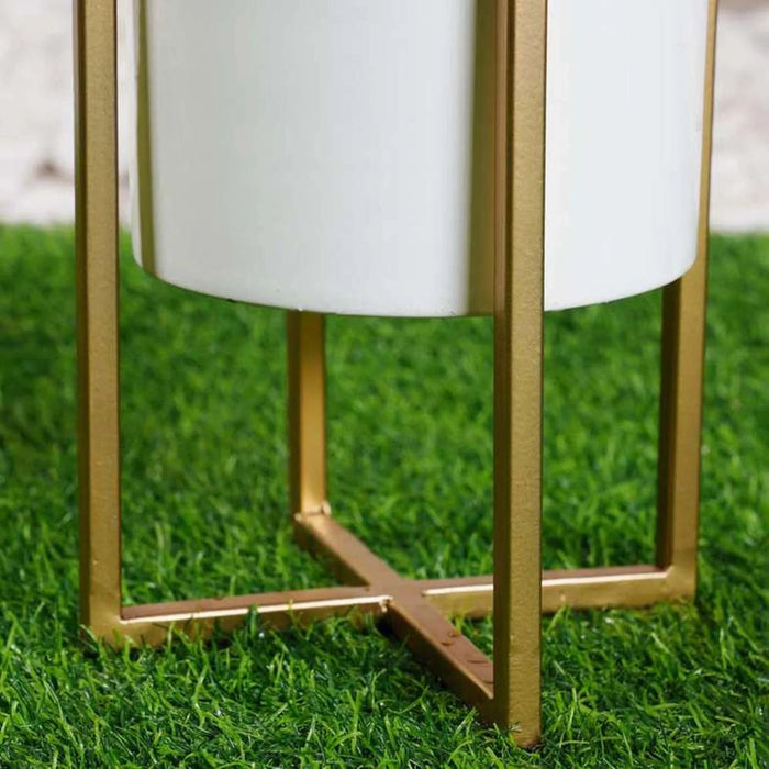 Everret Metal Planter White/Gold D20X25Cm Pan Home