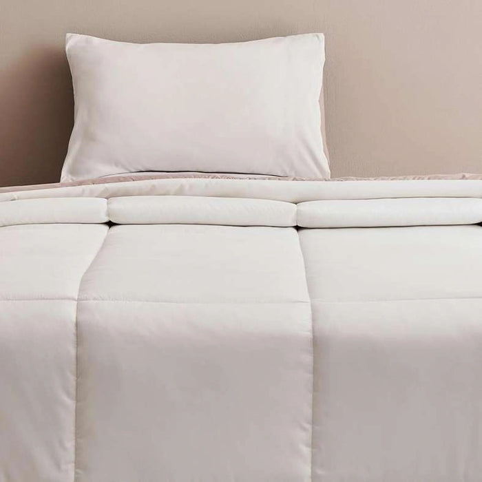 Everyday 2-Piece Reversible Single Comforter Set 135X220Cm - Dark Beige/Ivory Pan Home