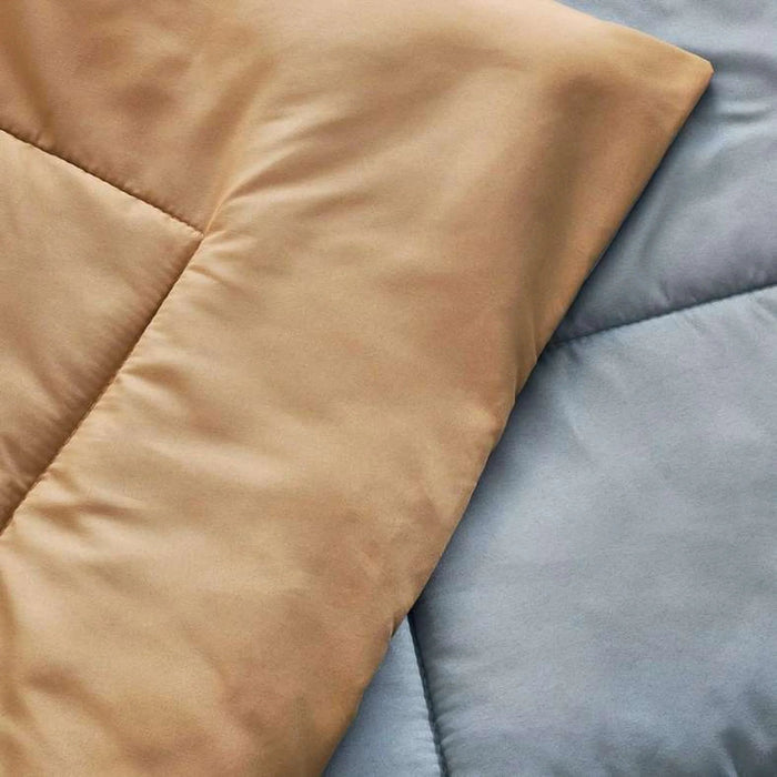 Everyday 2-Piece Reversible Single Comforter Set 135X220Cm - Metallic Blue/ Mustard Pan Home