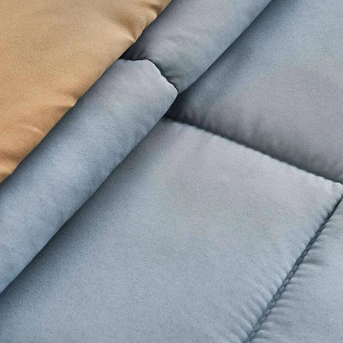 Everyday 2-Piece Reversible Single Comforter Set 135X220Cm - Metallic Blue/ Mustard Pan Home