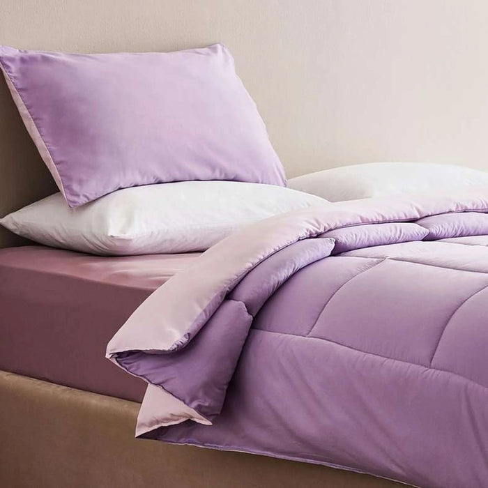 Everyday 2-Piece Reversible Single Comforter Set 135X220Cm - Pink/ Lilac Pan Home