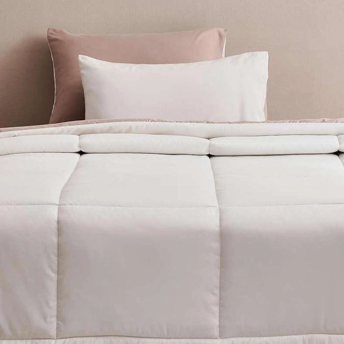 Everyday 3-Piece Reversible Full Comforter Set 160X220Cm - Dark Beige/Ivory Pan Home