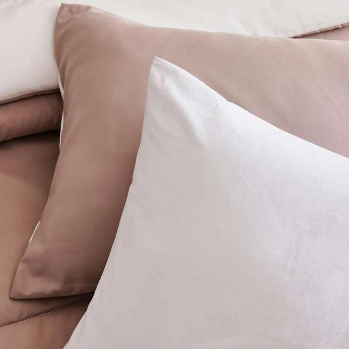Everyday 3-Piece Reversible Full Comforter Set 160X220Cm - Dark Beige/Ivory Pan Home