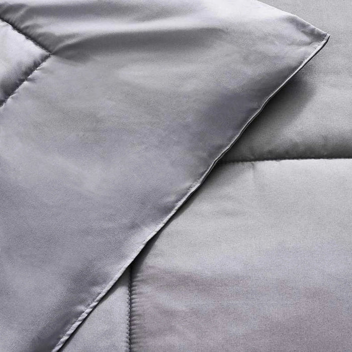 Everyday 3-Piece Reversible Queen Comforter Set 200X240Cm - Silver/ Grey Pan Home