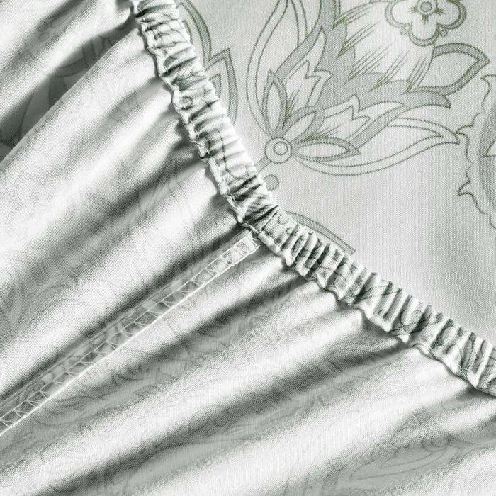 Everyday Paisley Printed Super King Fitted Sheet 200X200+33 Cm- Green Pan Home