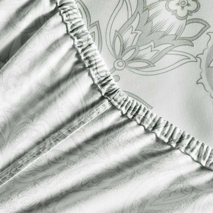 Everyday Paisley Printed Twin Fitted Sheet 120X200+33 Cm- Green