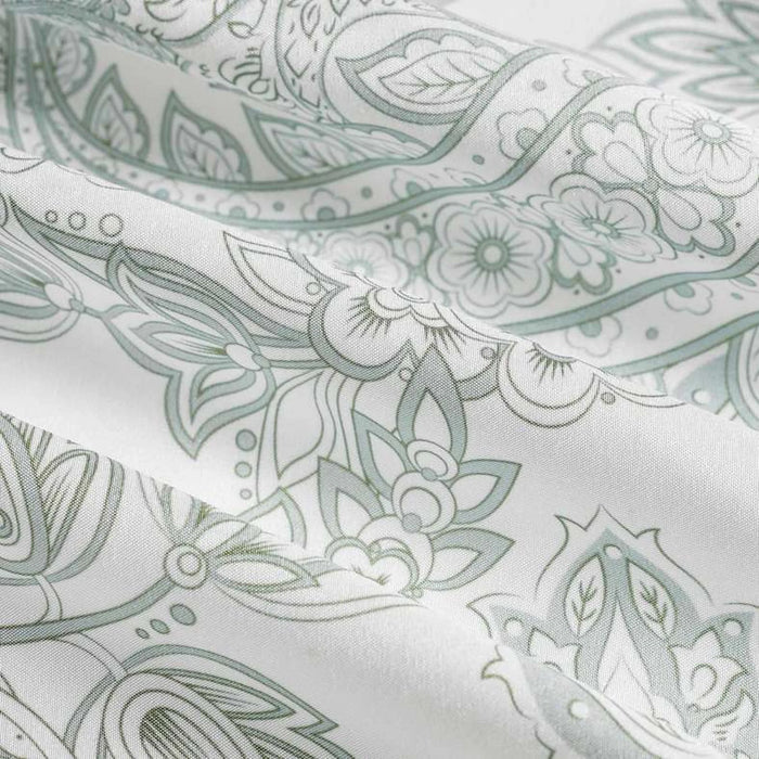 Everyday Paisley Printed Twin Fitted Sheet 120X200+33 Cm- Green