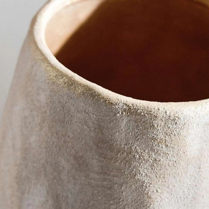 Evita Stoneware Vase With Gold Finish 21.5X21.5X50Cm - Beige