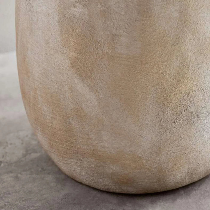 Evita Stoneware Vase With Gold Finish 21.5X21.5X50Cm - Beige