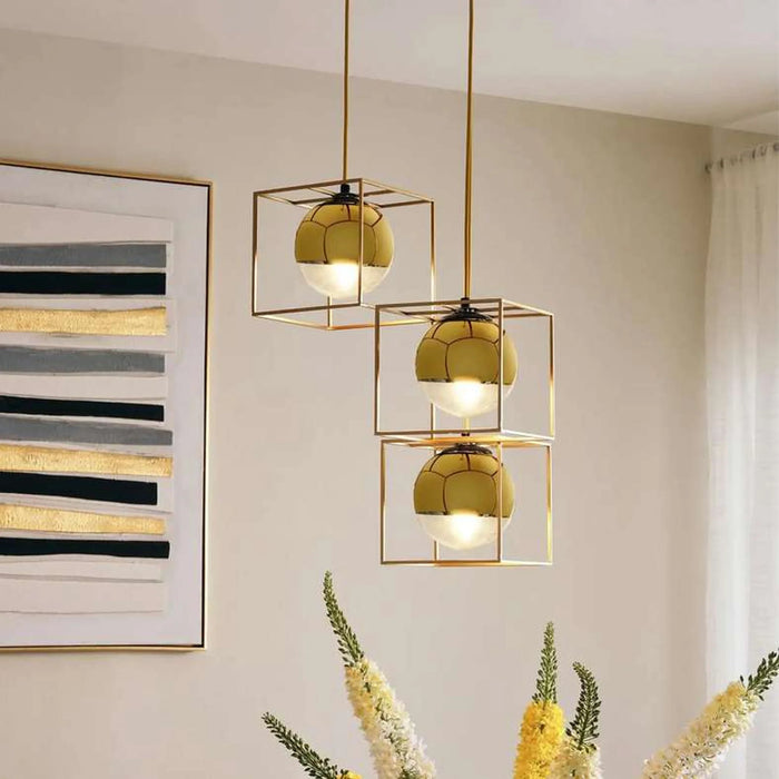 Evoluxe 3-Lights E-14 Pendant Lamp 30X120Cm - Gold
