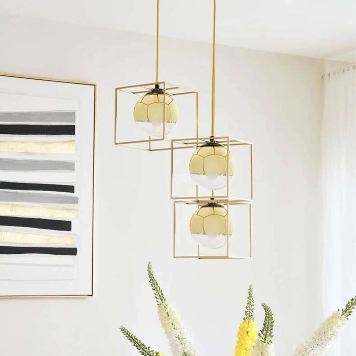 Evoluxe 3-Lights E-14 Pendant Lamp 30X120Cm - Gold