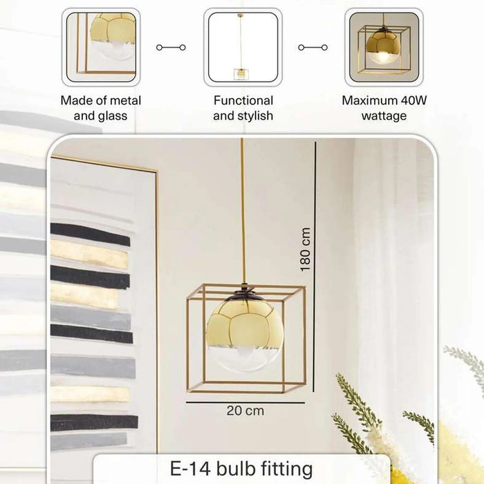 Evoluxe E-14 Pendant Lamp 20X20X180Cm - Gold Pan Home