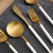Evona 20-Piece Cutlery Set -Gold White Pan Home