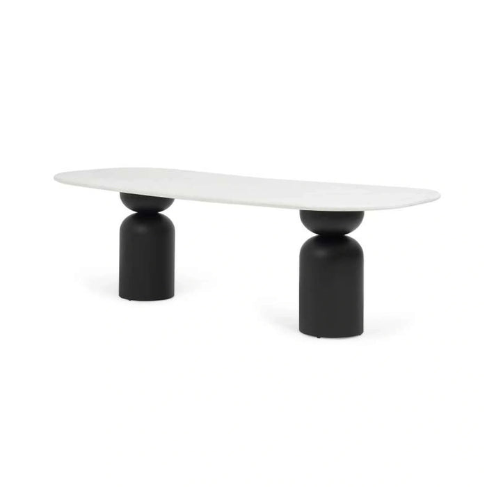 Evonne 8 Seater Dining Table Marble - White Black