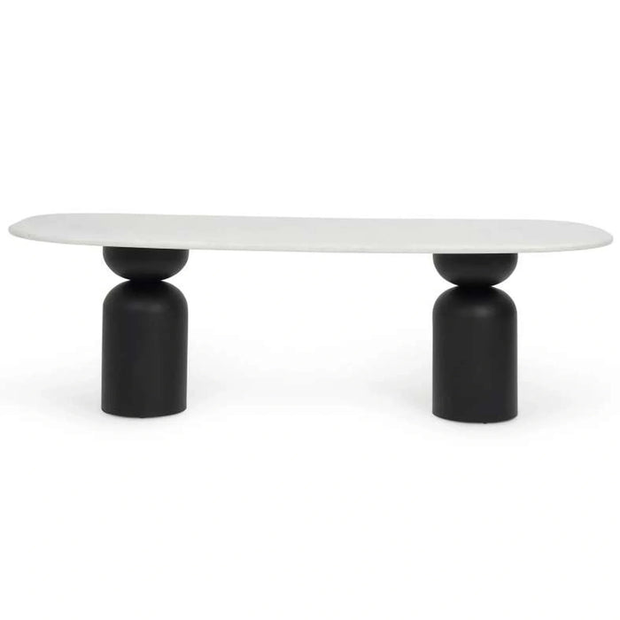 Evonne 8 Seater Dining Table Marble - White Black