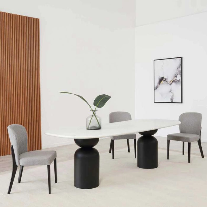 Evonne 8 Seater Dining Table Marble - White Black