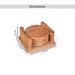 Evren Wooden 4-Piece Coaster With Caddy 12.7X11.5X5.7Cm -Natural Pan Home