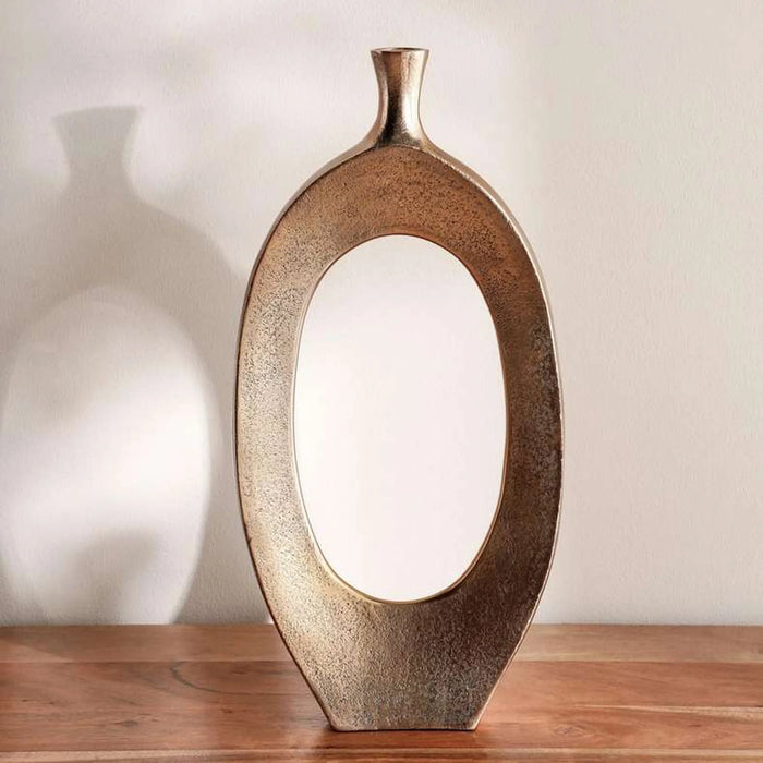 Ewan Metal Hollow Vase 24X5.5X50 - Brass Antique