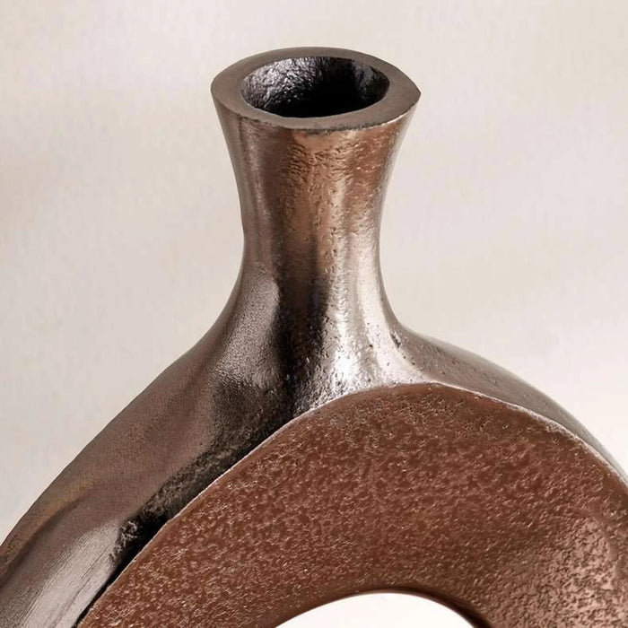 Ewan Metal Hollow Vase 24X5.5X50 - Nickle Antique