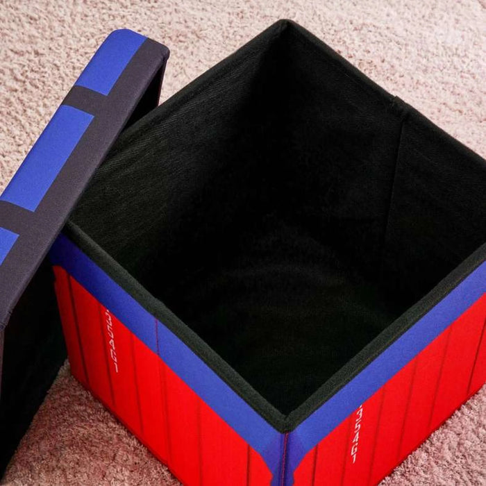 Explorer Kid Foldable Storage Ottoman 30X30X30 Cm- Blue