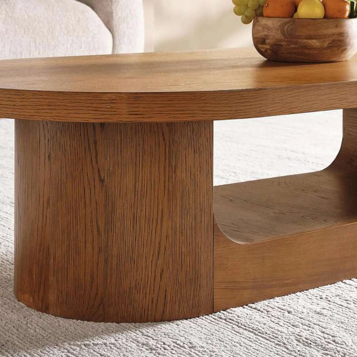 Ezra Coffee Table Oval - Dark Oak