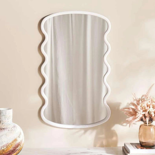 Faben Wall Mirror 45X75Cm - White Pan Home