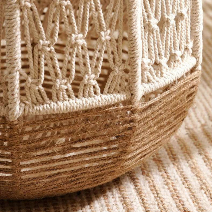 Fancify Macrame Round Basket Dia 30X32Cm - Natural Pan Home