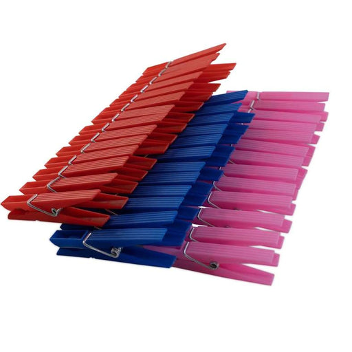 Fancy 90-Piece Clothes Peg Set With Basket - Multi Pan Home