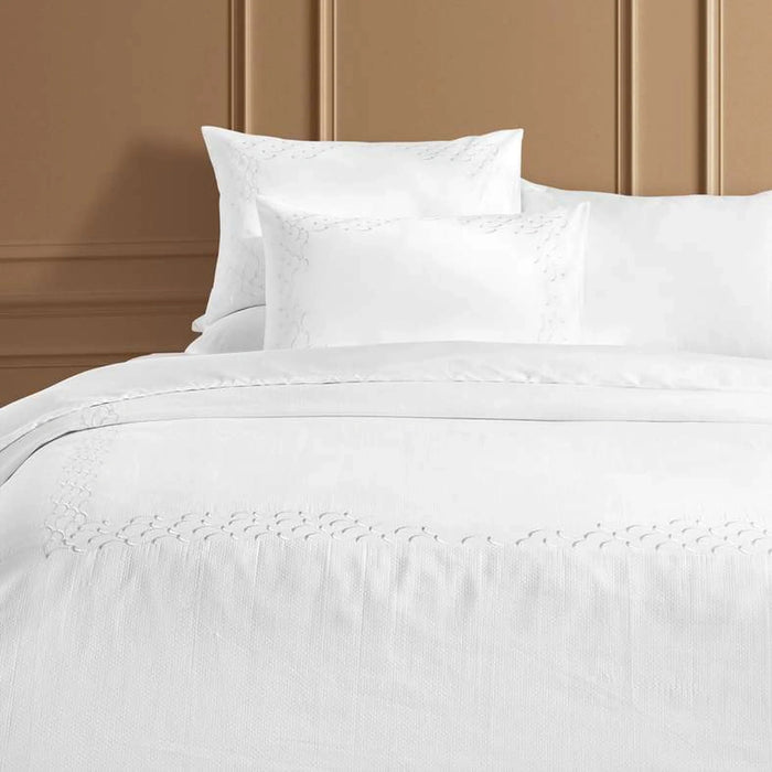 Fancy Classics Matelasse King 3-Piece Duvet Cover Set 230X220Cm - White