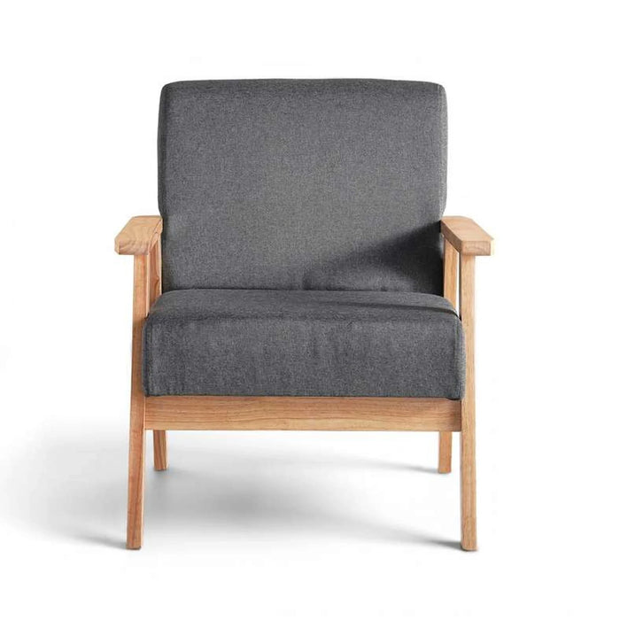 Faneva Accent Chair Wood - Grey & Oak