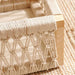 Fannel Macrame Wooden Rectangular Basket 30X32Xx13Cm - Natural Pan Home