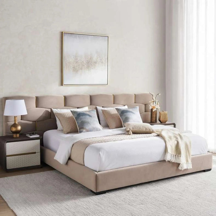 Farah King Bed 180X200 - Beige Pan Home