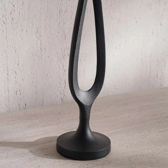 Fausto Metal Taper Candle Holder 10X10X41Cm - Black
