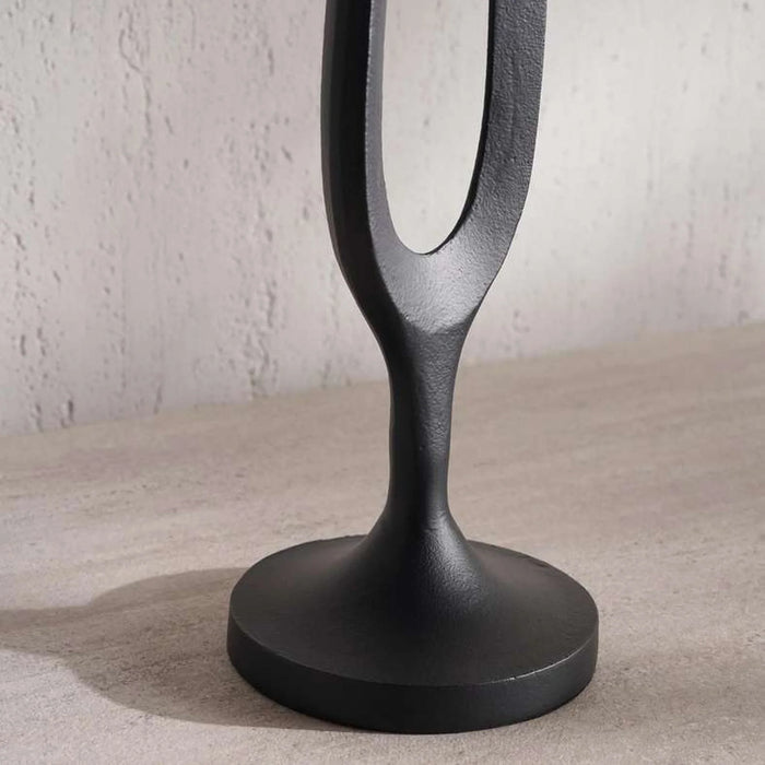 Fausto Metal Taper Candle Holder 12X12X53Cm - Black