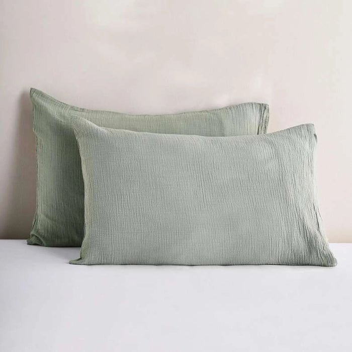 Feather Soft Muslin 2-Piece Pillow Case Set  50X75Cm - Celdon Green
