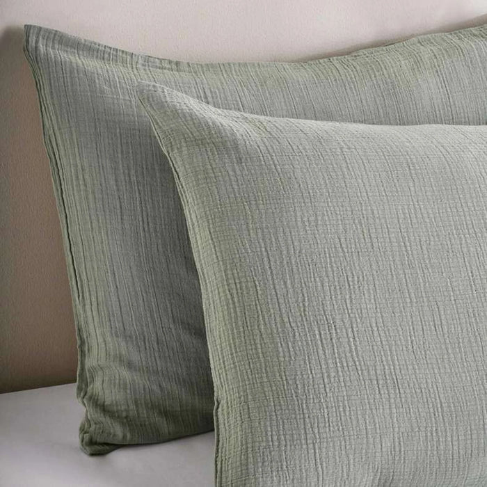 Feather Soft Muslin 2-Piece Pillow Case Set  50X75Cm - Celdon Green
