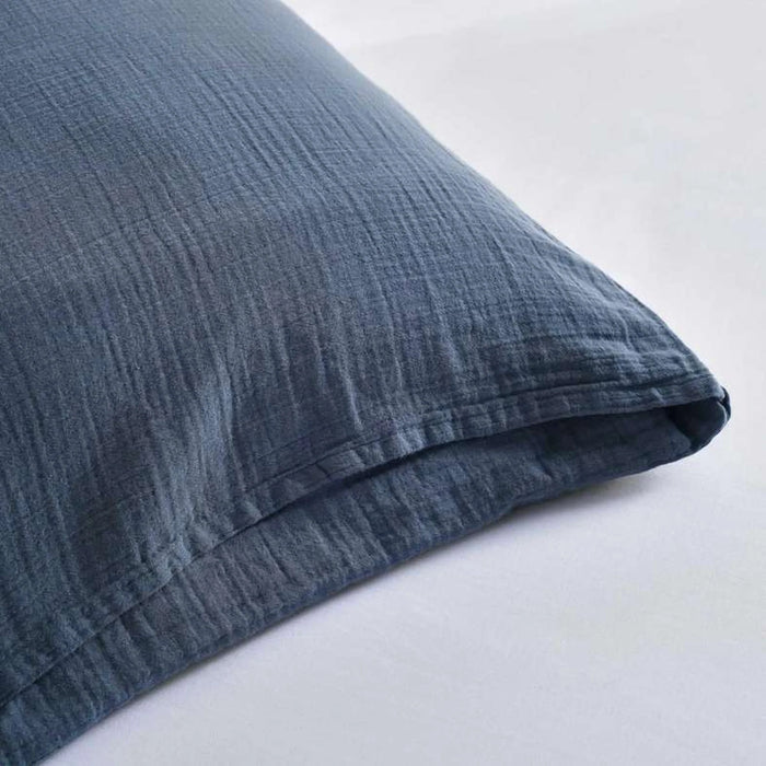 Feather Soft Muslin 2-Piece Pillow Case Set  50X75Cm - Orage Blue