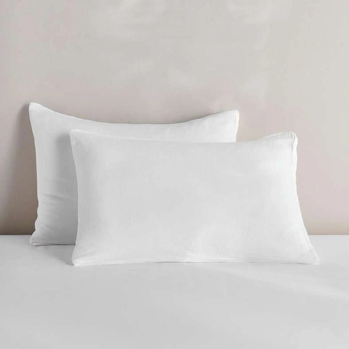 Feather Soft Muslin 2-Piece Pillow Case Set  50X75Cm - White