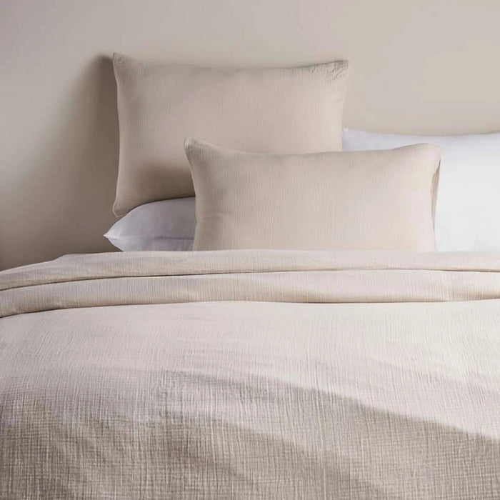 Feather Soft Muslin 3-Piece Reversible Full Duvet Cover Set 160X200Cm - Natural Beige Pan Home