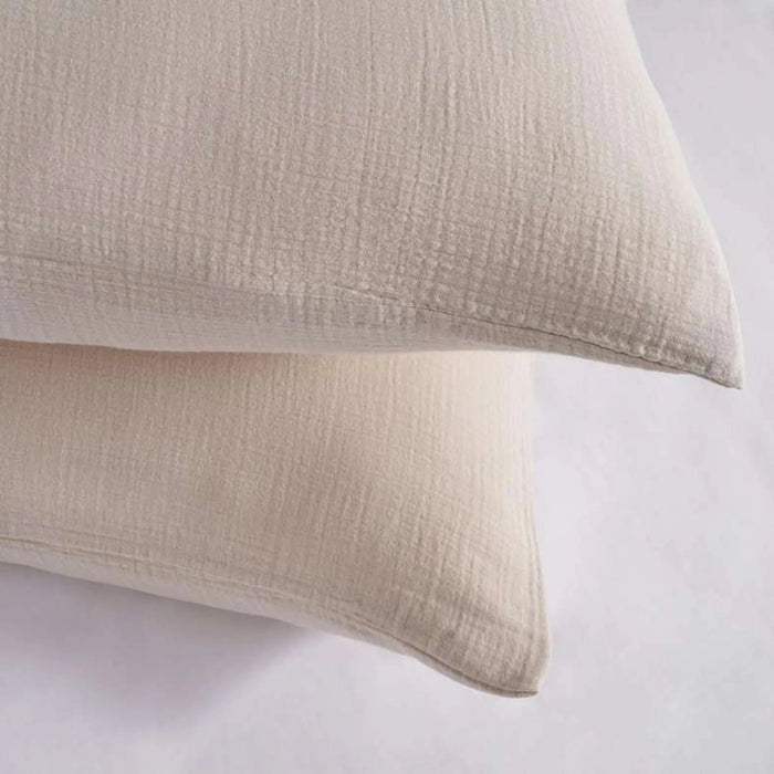 Feather Soft Muslin 3-Piece Reversible Full Duvet Cover Set 160X200Cm - Natural Beige Pan Home