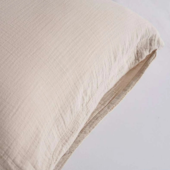 Feather Soft Muslin 3-Piece Reversible Full Duvet Cover Set 160X200Cm - Natural Beige Pan Home