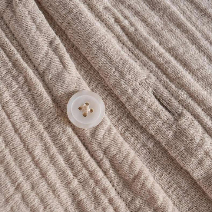 Feather Soft Muslin 3-Piece Reversible Full Duvet Cover Set 160X200Cm - Natural Beige Pan Home