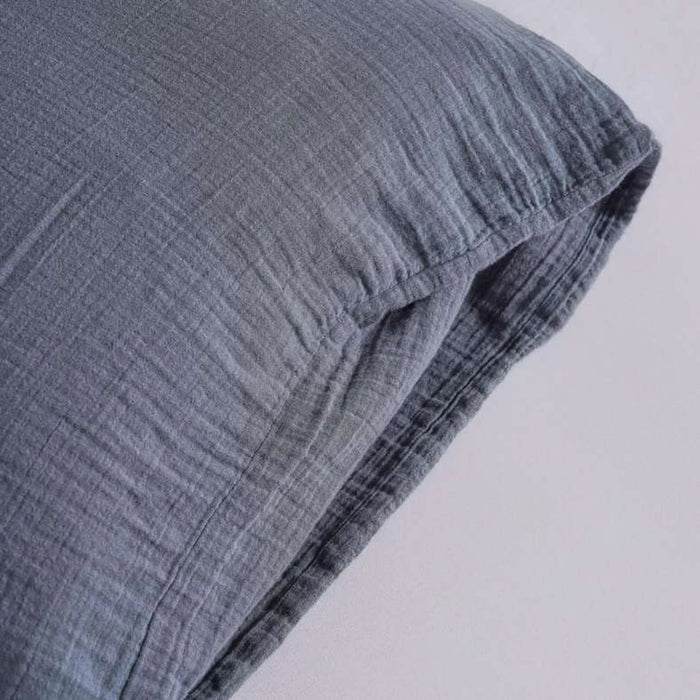 Feather Soft Muslin 3-Piece Reversible King Duvet Cover Set 230X220Cm - Orage Blue